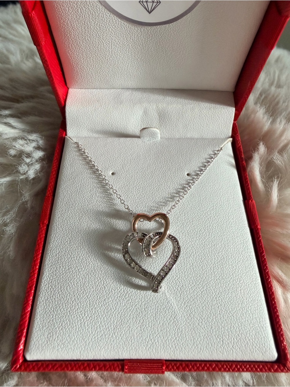 Two-Tone Double Heart Pendant Necklace
925 Sterling Silver